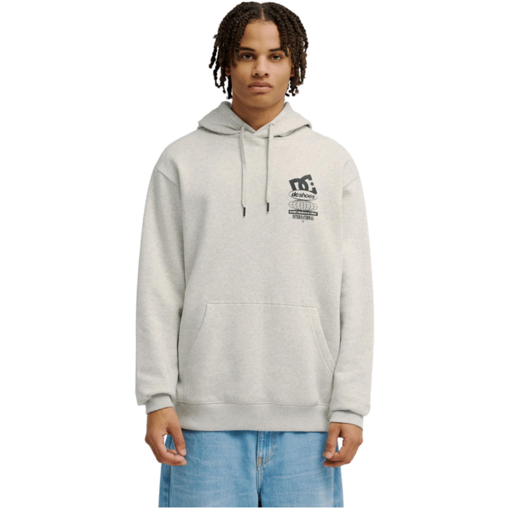 2026 DC Shoes Mens Sport Stack Hoodie EDYSF03286 - Light Heather Grey